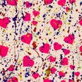 Happy Valentine`s day background. illustration - women`s hands hold the heart. watercolor blots Royalty Free Stock Photo